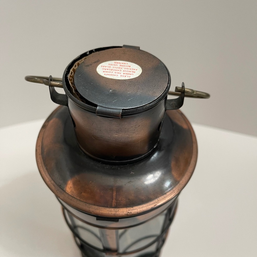 Vintage Copper Finish Nautical Oil Lantern Kerosene Lamp Made Hong Kong Bronze - Picture 3 of 8